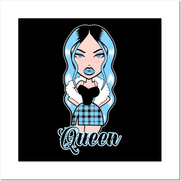 Queen Girl Doll Light Blue Wall Art by Just In Tee Shirts